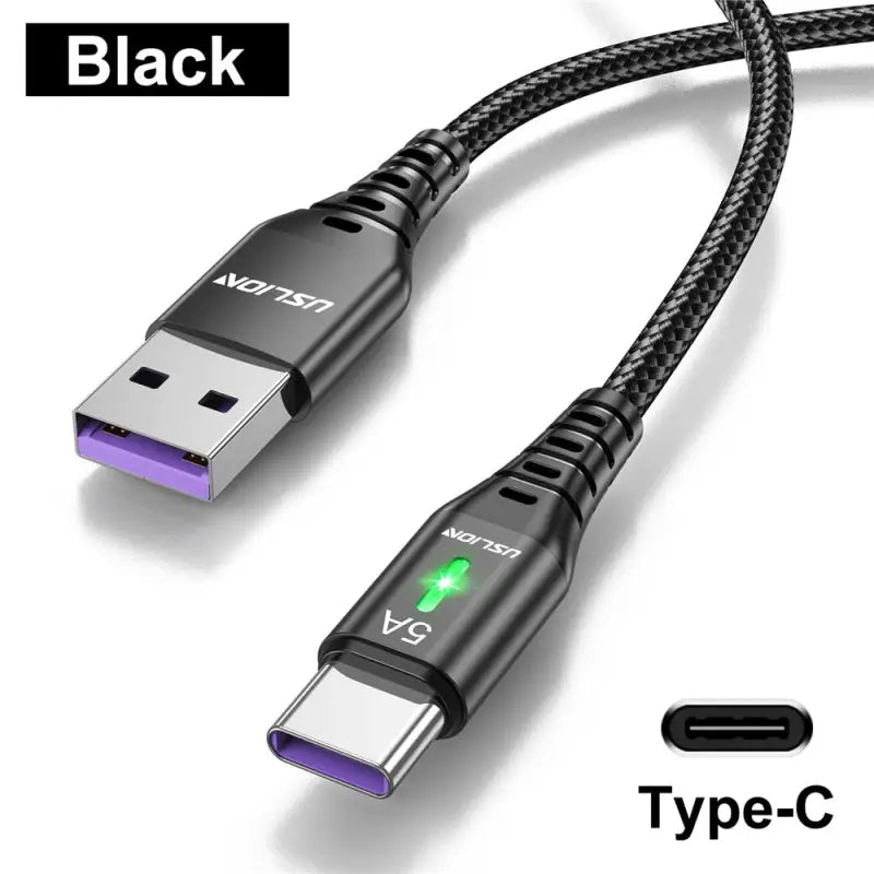 a close up of a usb cable with a black cable