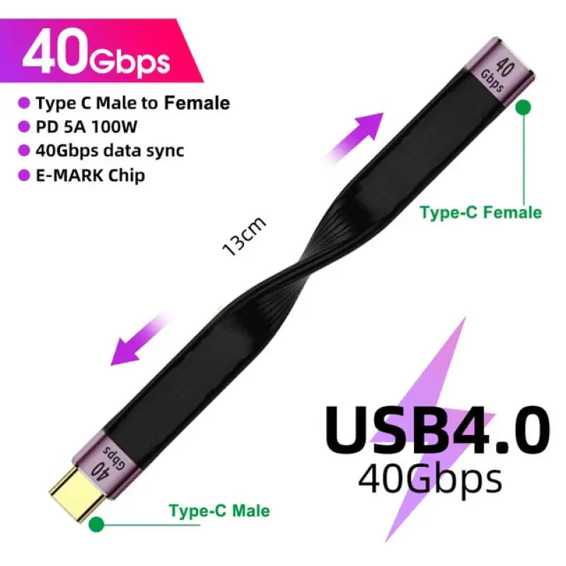 usb 4 0 40gbps type c male to female