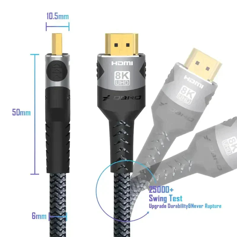 a close up of a cable with a diagram of the different sizes