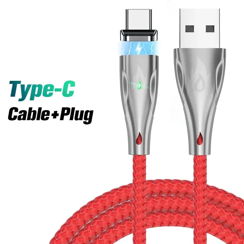 a close up of a red cable with a white background