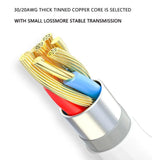 a close up of a cable with the words, 30awhk tin coreed