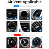 a close up of a car air vent with instructions to use it