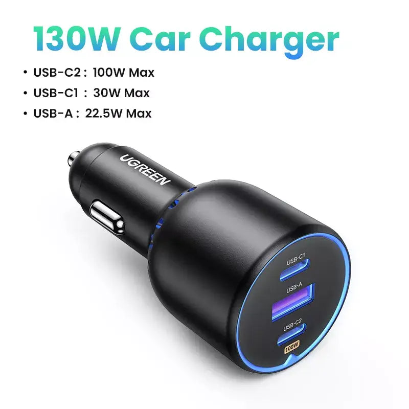 a close up of a car charger with a usb cable