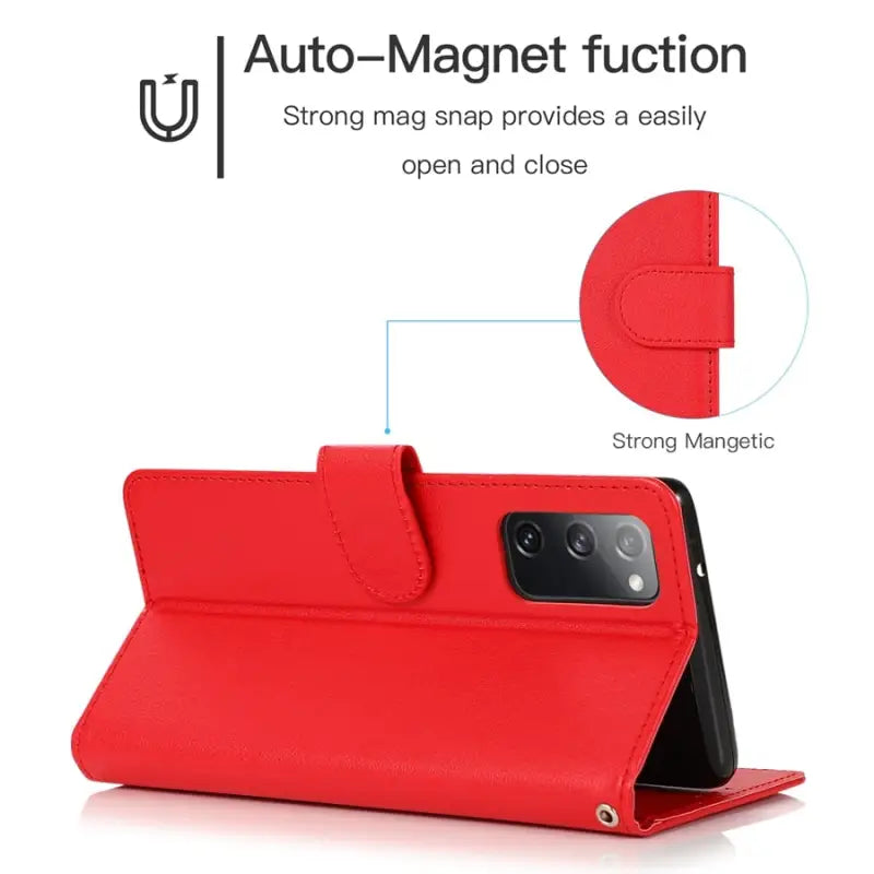 the red leather wallet case for iphone 11