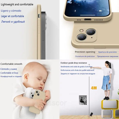 there are pictures of a baby and a cell phone with a camera