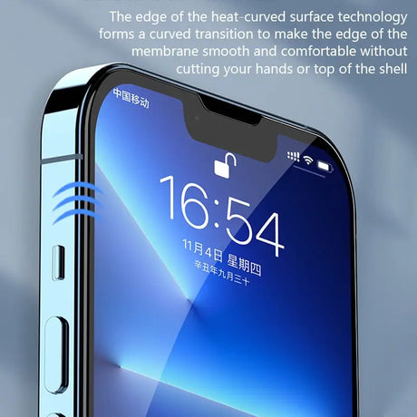 the iphone is shown with a blue screen