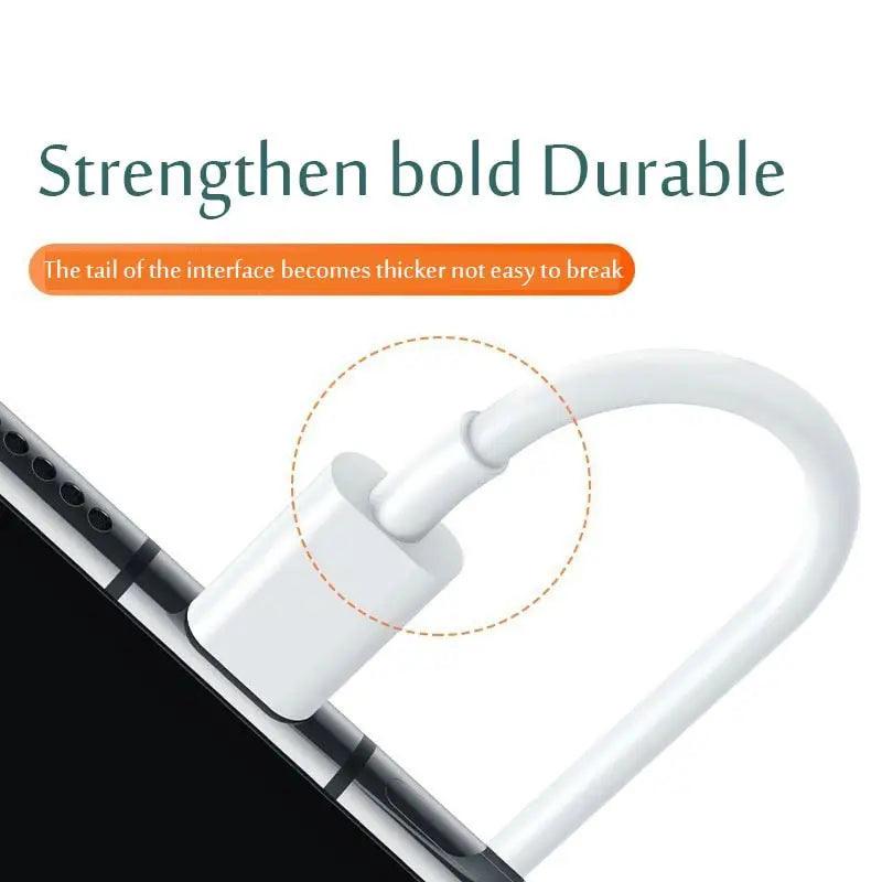 the iphone charging cable is attached to an iphone