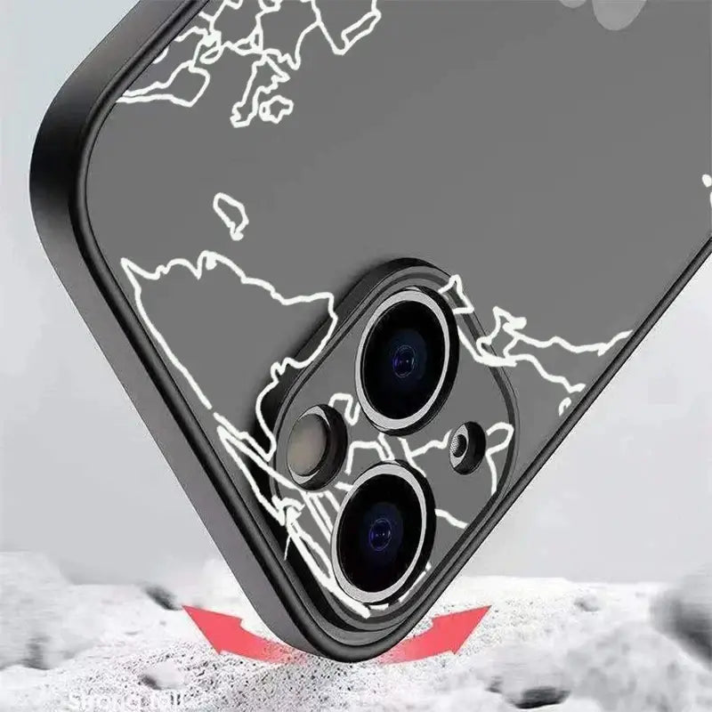 A close up of a cell phone with a camera on it
