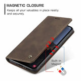 a close up of a cell phone case with a magnetic closure