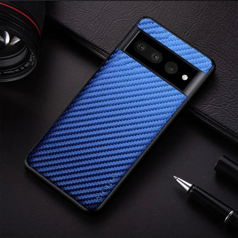 a blue carbon fiber case for the iphone