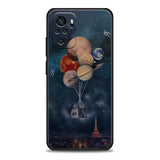 a close up of a cell phone case with a picture of planets
