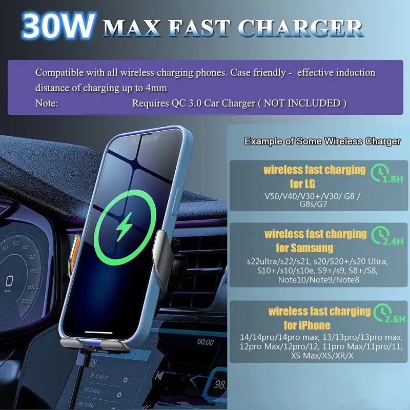 an image of a car charger with a phone in the center