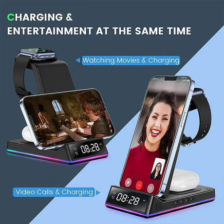 a phone and a smartphone stand with a camera