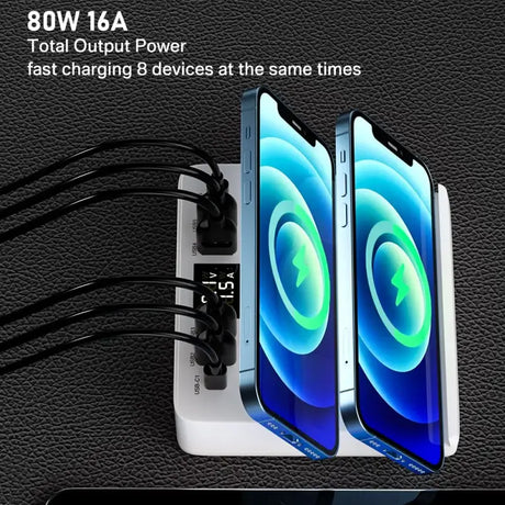 A close up of a cell phone charging device with a charger