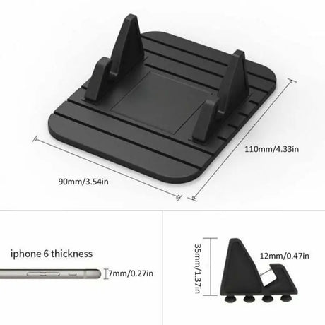 a close up of a cell phone holder with a ruler