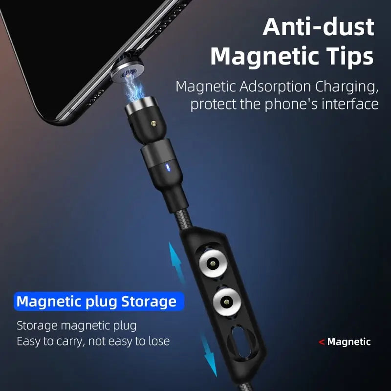 a close up of a cell phone with a magnet plug attached