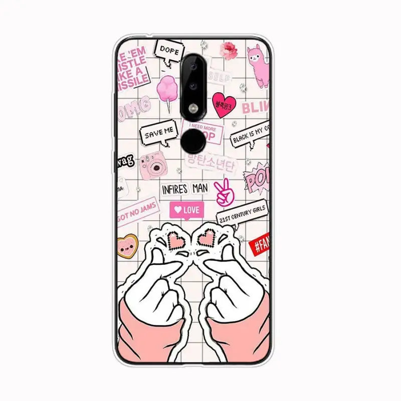 the pink heart phone case for onepl