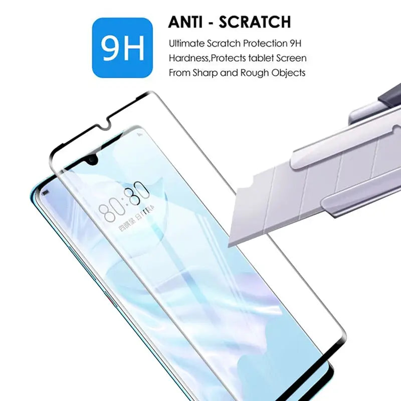 a close up of a cell phone with a screen protector