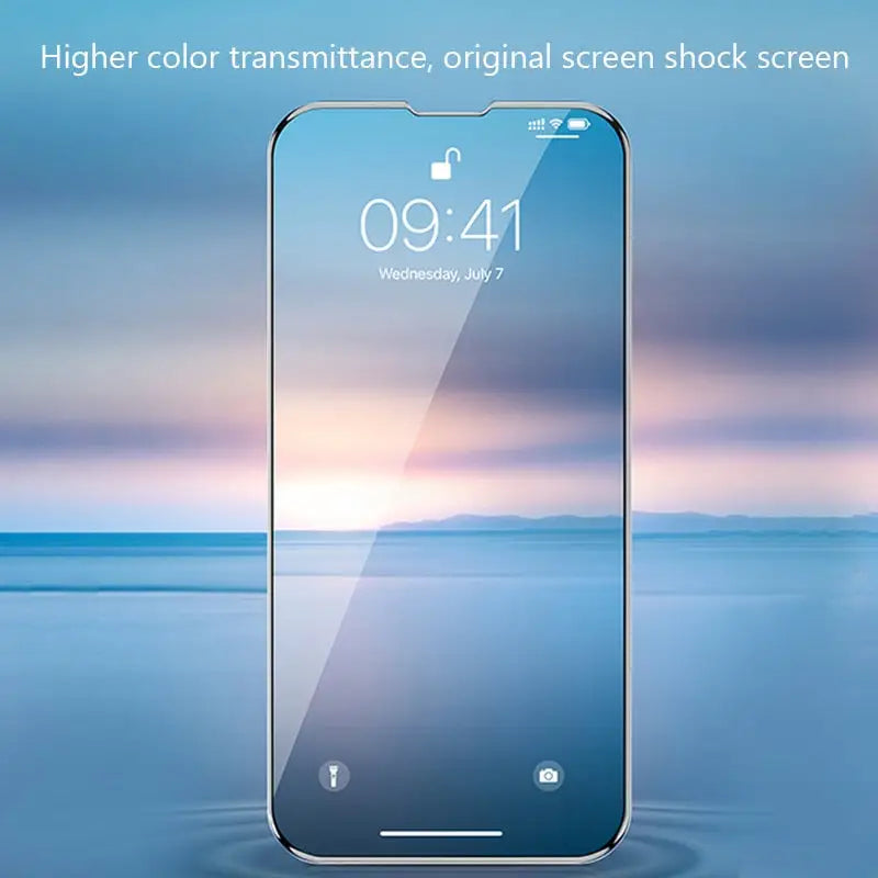a phone with a glass screen on it