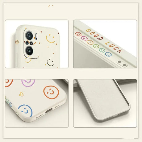 a phone case with smiley faces on it