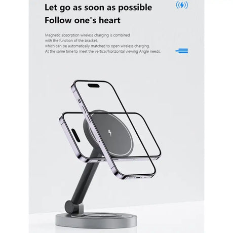 A close up of a cell phone on a stand with a phone holder