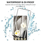 a close up of a cell phone with waterproof and oil proof screen