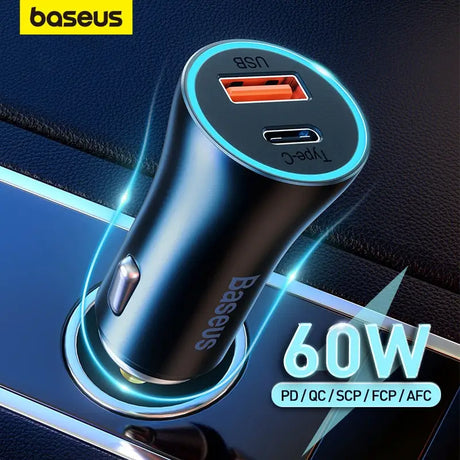 a close up of a car charger with a cell phone in it