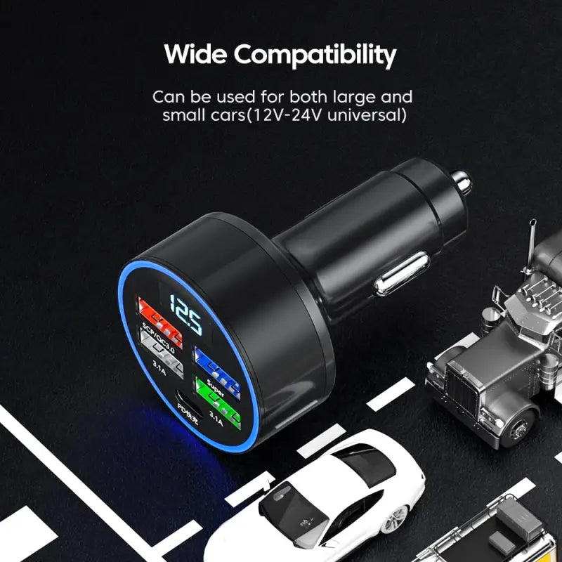 the car charger with dual usbs and dual usbs