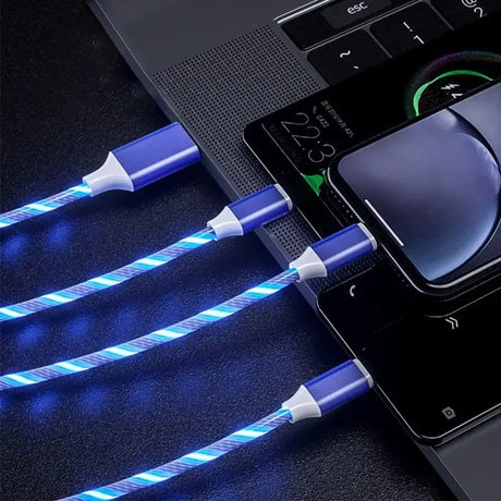 a close up of a charging cable with a mouse