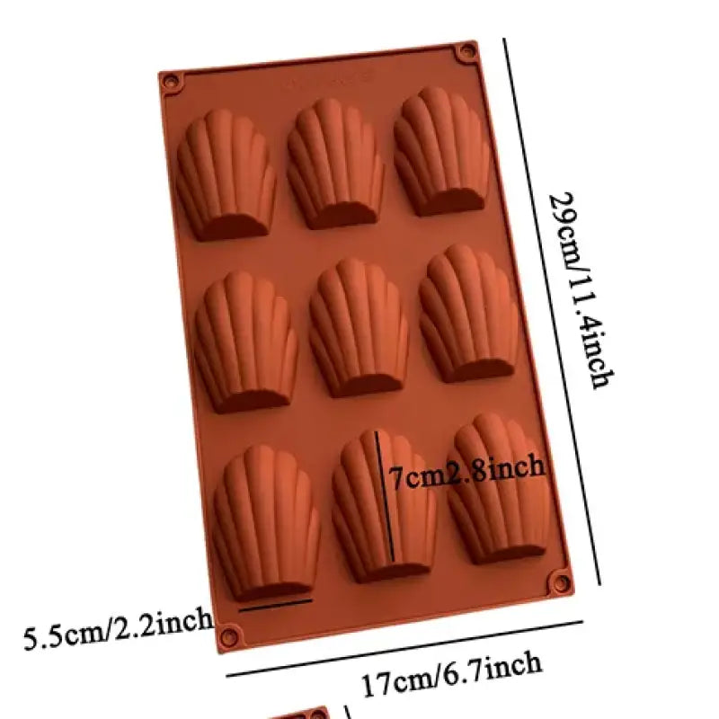 a close up of a chocolate mold with a number of pieces