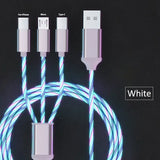 there are three cables connected to each other with a white and blue cord