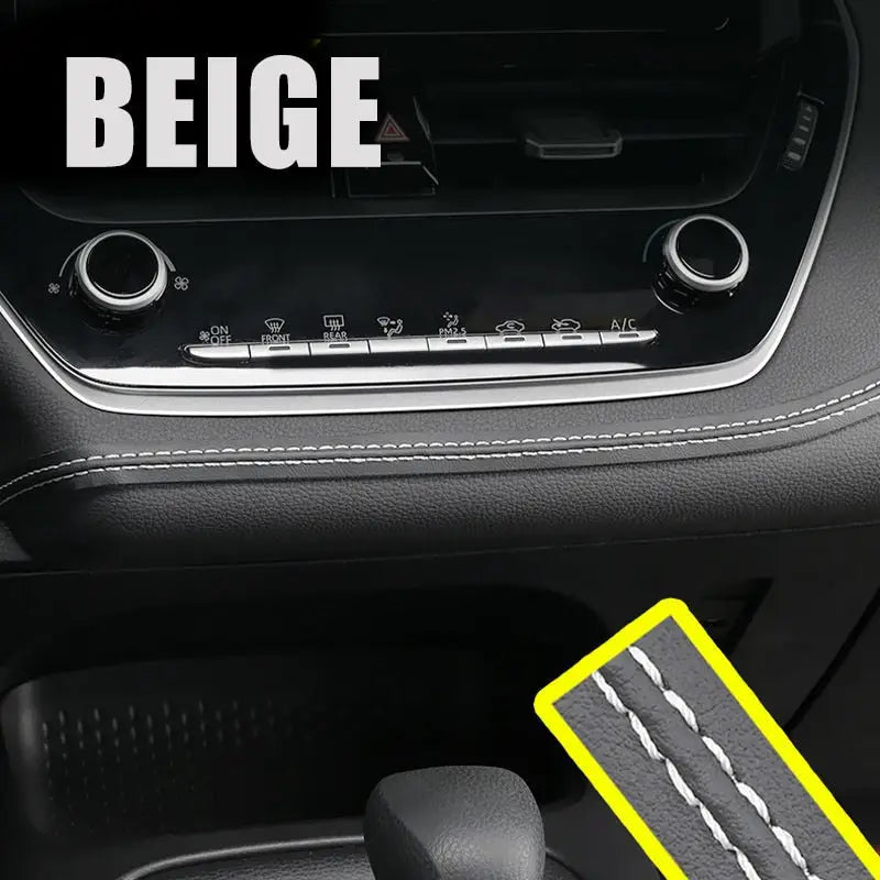 the interior of a car with the text b e e