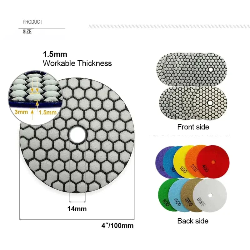 a picture of a picture of a diamond polishing pad and a diamond grinding pad