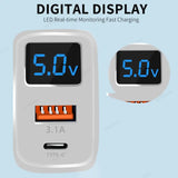 there are two digital displays on the display of a charger