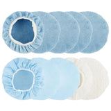 a set of blue and white baby headbands