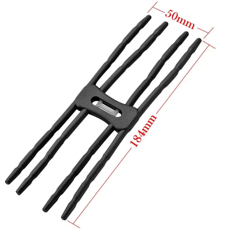 a close up of a fork with a measuring scale