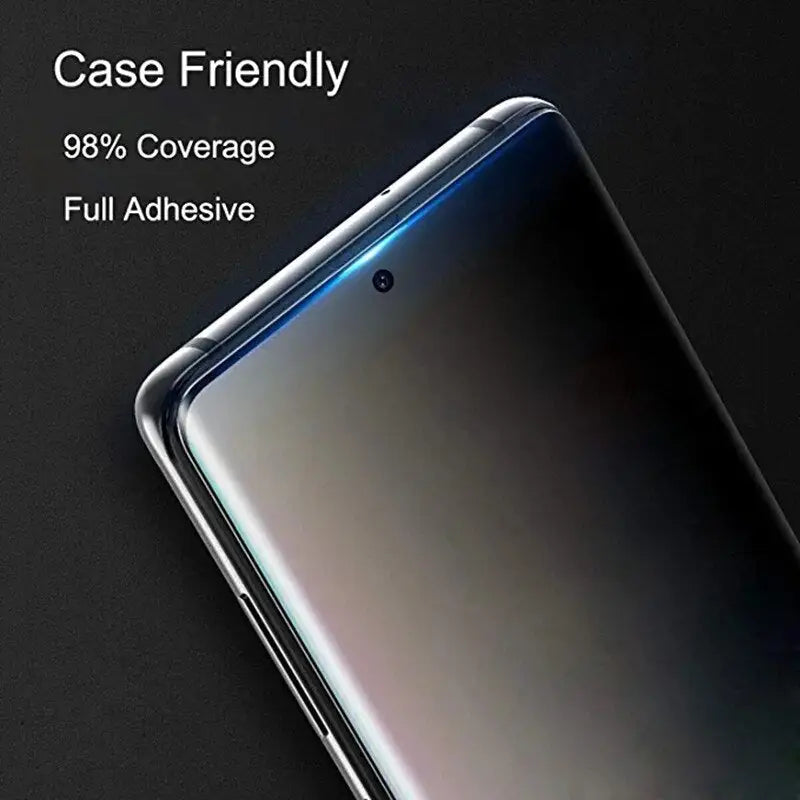 the back of a galaxy note 9 with a black background and text that reads case friendly