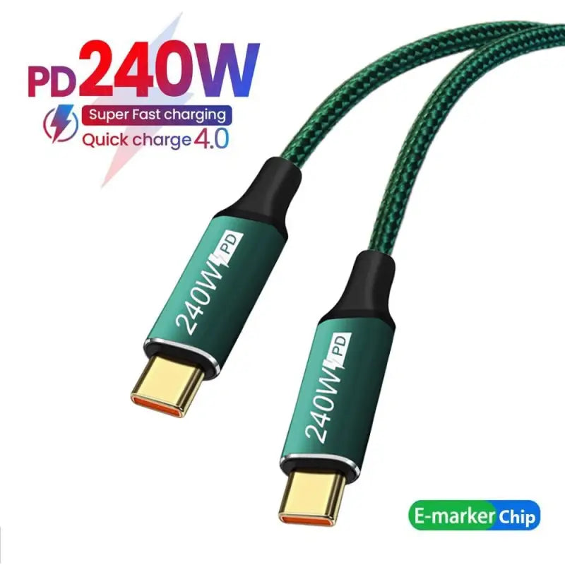 a green cable with the words’p40w’on it