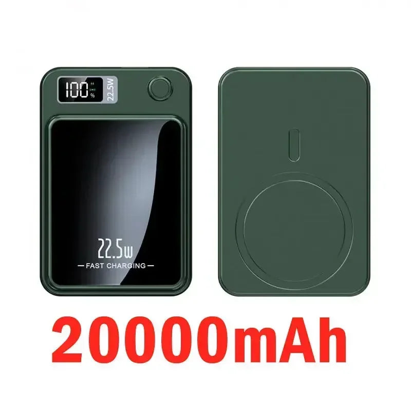 a close up of a green cell phone with a clock on it