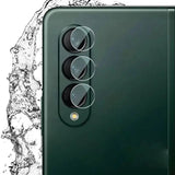 a close up of a green phone with a water splash
