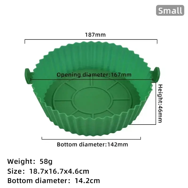 a close up of a green plastic cupcake pan with measurements