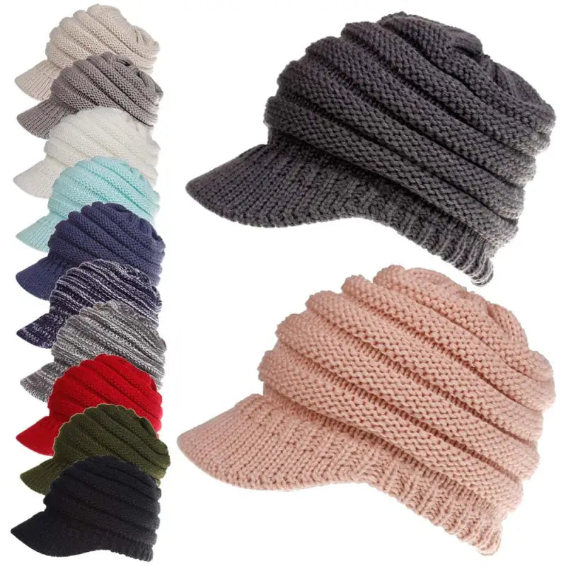 a selection of knit hats