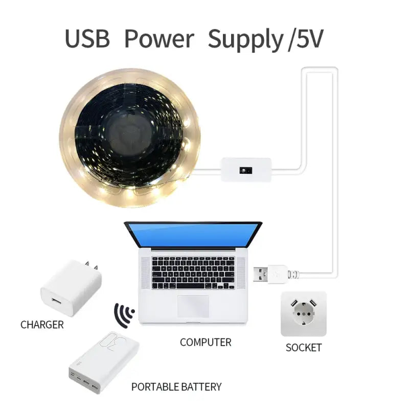 A close up of a laptop computer with a charger and other electronics