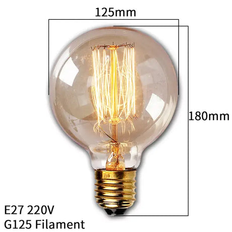 A close up of a light bulb with a measurement of the bulb