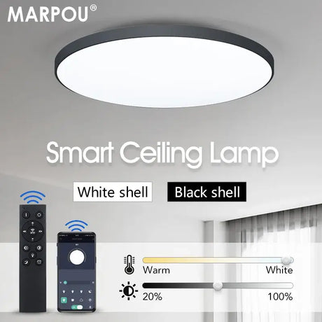 A close up of a ceiling light with remote control and a remote control