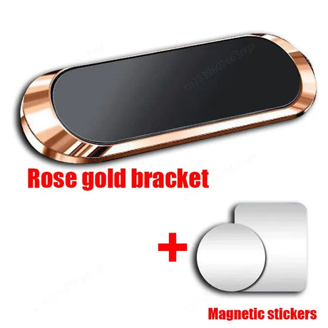 a close up of a magnet sticker with a rose gold bracket