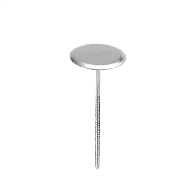 a close up of a metal screw on a white background