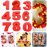 a close up of a number cake with different toppings and toppings