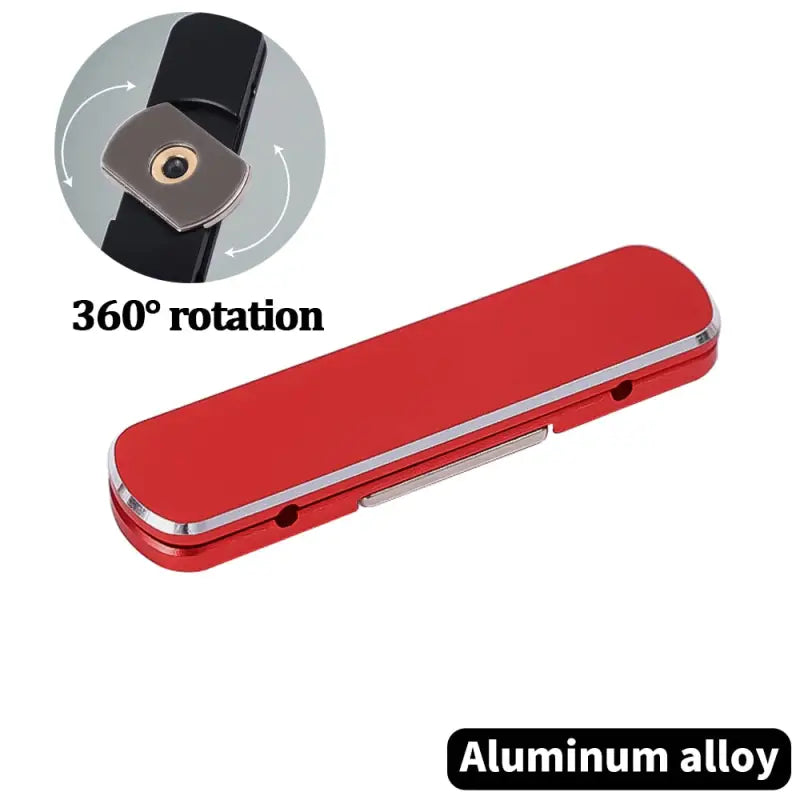 an image of a red metal case with a metal clip