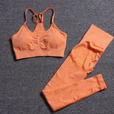 a woman’s sports bra top and leggings set